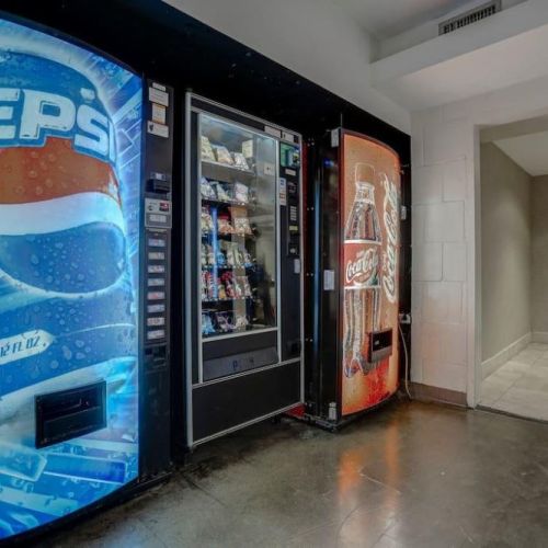 Vending machine in basement
