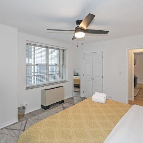 Ceiling fan in the bedroom