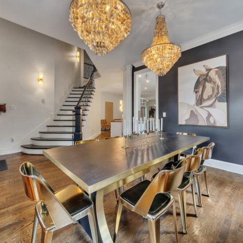 Grand dining and dramatic design