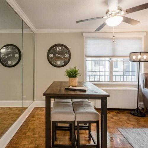 Living area- dining space.