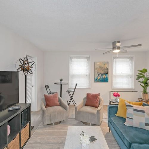 Living room with a Smart TV