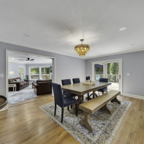 Large wooden dining table