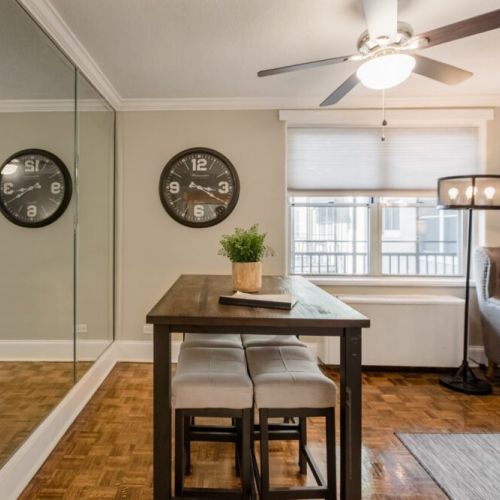 Dining area with the ceiling fan