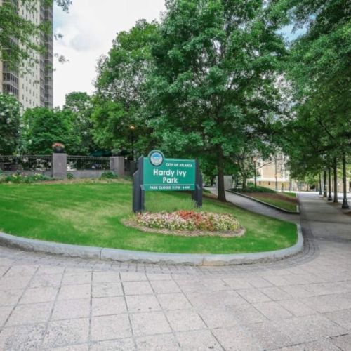 Hardy Ivy Park in front of the building