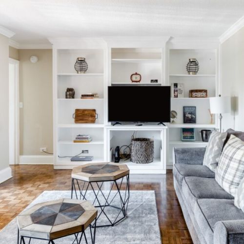 Living room with a Smart TV