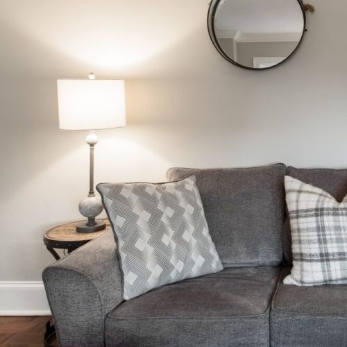 Living room with a sofa-bed