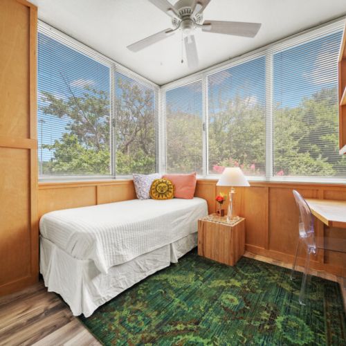 Bonus Room - Twin Bed 
Note: the space is closed off with a glass door and curtain.