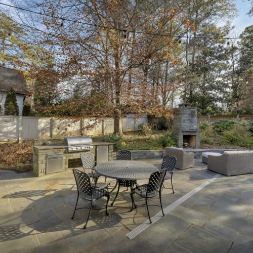 Metal seating area - Outdoor grill