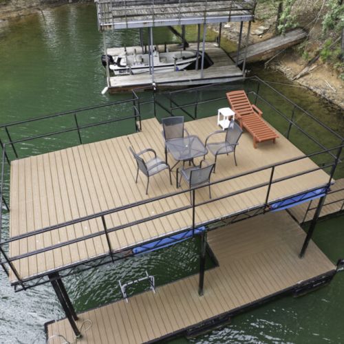 Upper sun deck with lounge seating