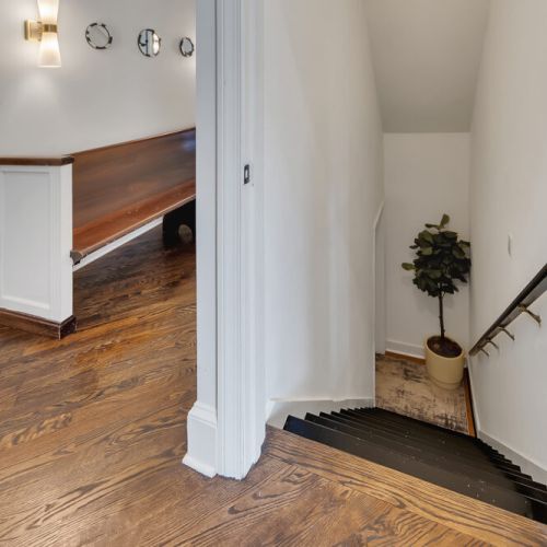 Stepping down into this gorgeous space