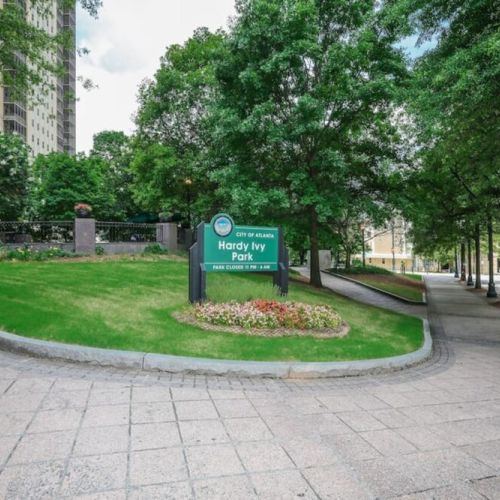 Hardy Ivy Park in front of the building