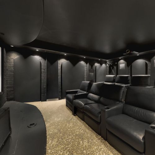 Home Theater - Tiered leather recliners
