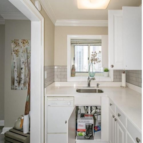 Kitchen with cleaning supplies