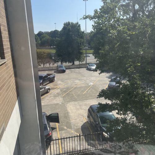 Reserved parking space is visual from the unit window.