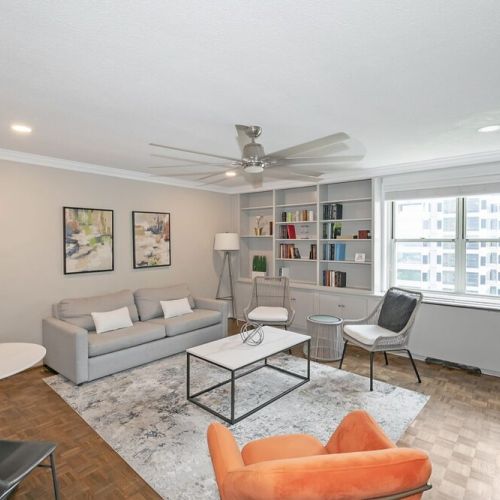 Living space with the Downtown view