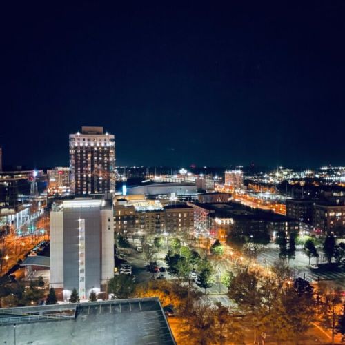 Balcony night time view