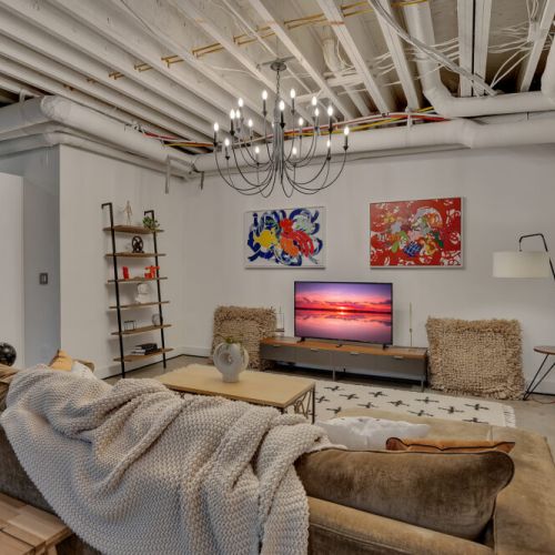 This is how you make a statement in a finished basement!