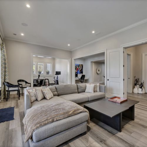 Bedroom w/ seating area & soft lighting, perfect for unwinding