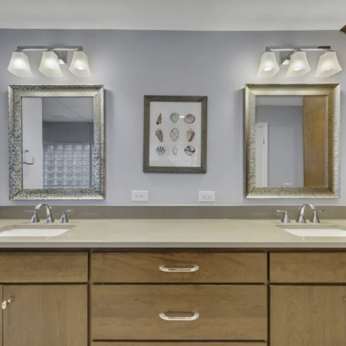 Double-sink vanity with plenty of counter space