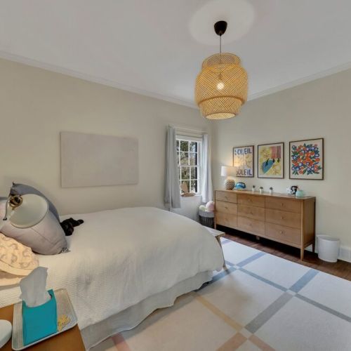 Bedroom 2 - Double-size bed with cozy, layered bedding