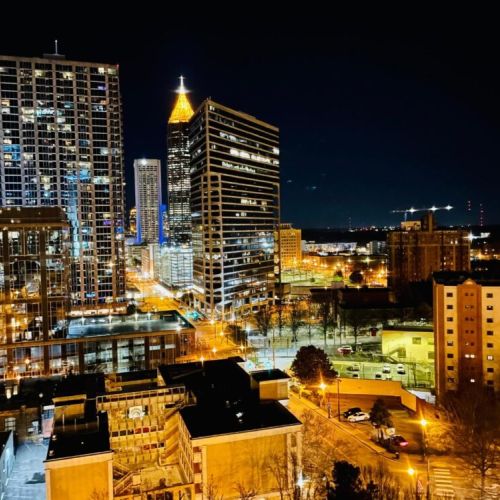 Balcony night time view