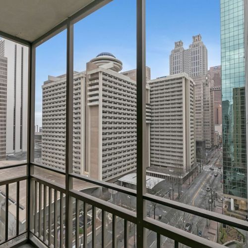 Downtown views from the balcony