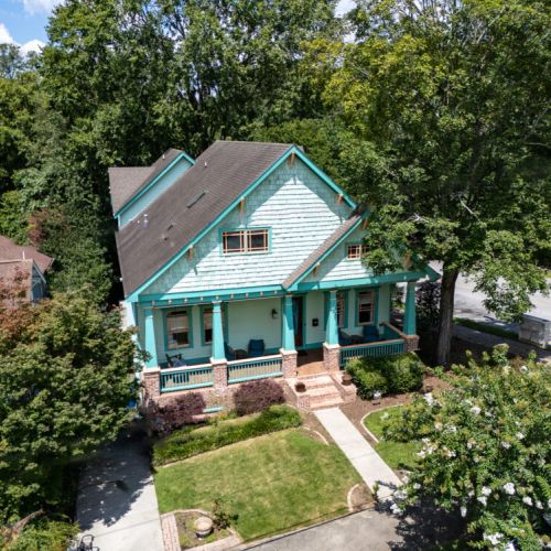 vibrant colors of this beautiful Craftsman home.
