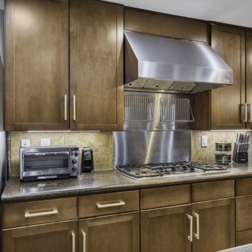 Warm under-cabinet lighting