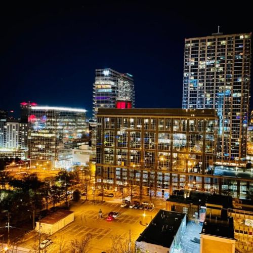 Balcony night time view