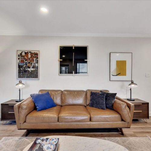 Living Area - Top Grain Leather Sofa
