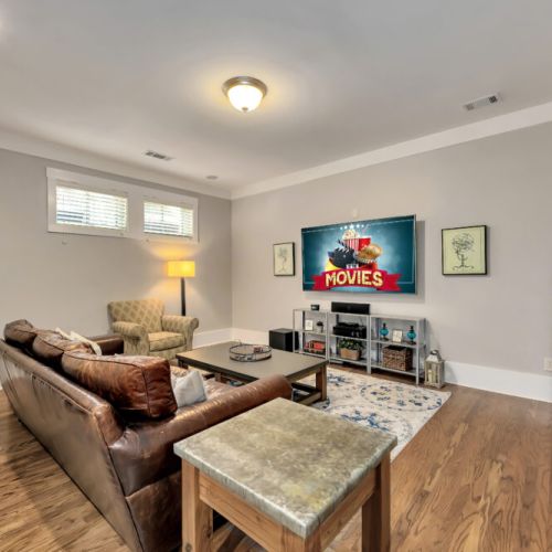 Terrace Level Bonus space w 65inch Smart/Cable TV, theater sound system