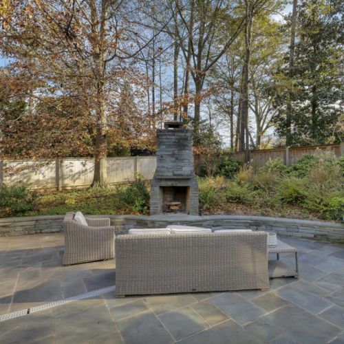 Set of Rattan furniture - Outdoor fire place